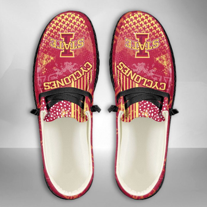 NCAA Iowa State Cyclones Hey Dude Shoes Wally Lace Up Loafers Moccasin Slippers HDS1658