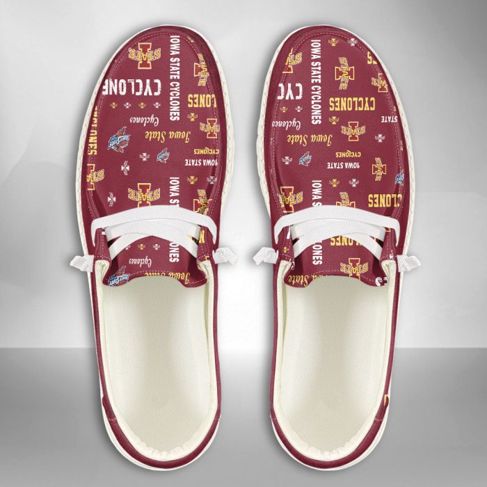 NCAA Iowa State Cyclones Hey Dude Shoes Wally Lace Up Loafers Moccasin Slippers HDS1763