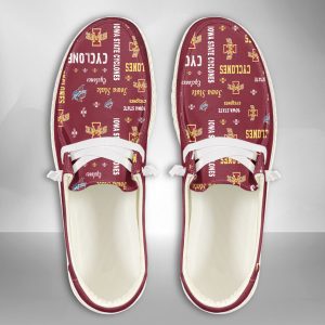 NCAA Iowa State Cyclones Hey Dude Shoes Wally Lace Up Loafers Moccasin Slippers HDS2839