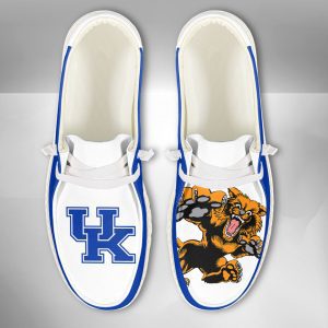 NCAA Kentucky Wildcats Hey Dude Shoes Wally Lace Up Loafers Moccasin Slippers HDS2306