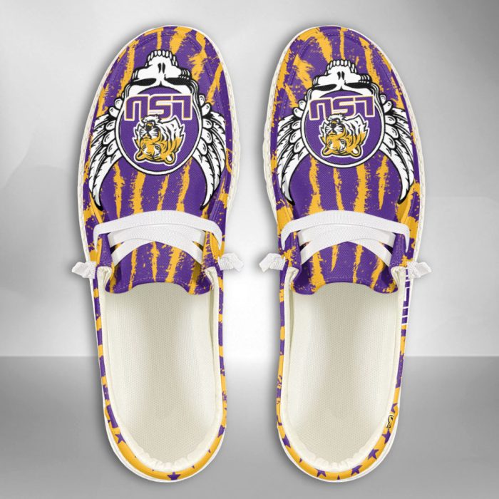 NCAA LSU Tigers Hey Dude Shoes Wally Lace Up Loafers Moccasin Slippers HDS1274