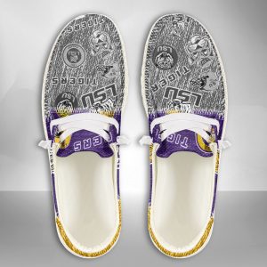 NCAA LSU Tigers Hey Dude Shoes Wally Lace Up Loafers Moccasin Slippers HDS1925