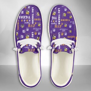 NCAA LSU Tigers Hey Dude Shoes Wally Lace Up Loafers Moccasin Slippers HDS2094
