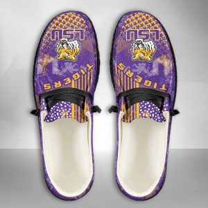 NCAA LSU Tigers Hey Dude Shoes Wally Lace Up Loafers Moccasin Slippers HDS3166
