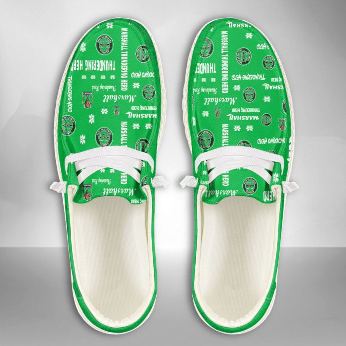 NCAA Marshall Thundering Herd Hey Dude Shoes Wally Lace Up Loafers Moccasin Slippers HDS1939