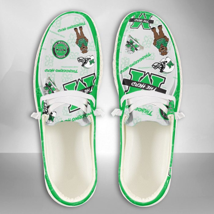 NCAA Marshall Thundering Herd Hey Dude Shoes Wally Lace Up Loafers Moccasin Slippers HDS2017