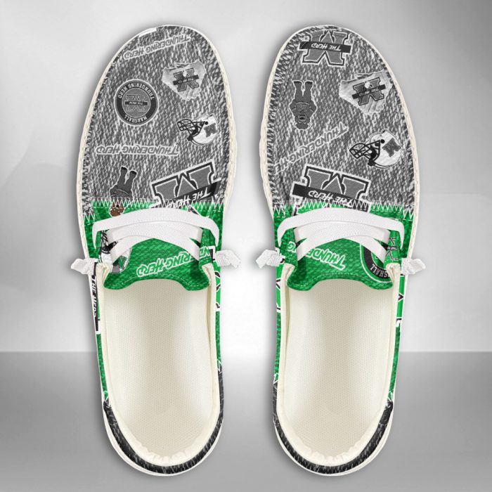 NCAA Marshall Thundering Herd Hey Dude Shoes Wally Lace Up Loafers Moccasin Slippers HDS2207