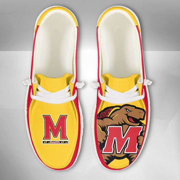 NCAA Maryland Terrapins Hey Dude Shoes Wally Lace Up Loafers Moccasin Slippers HDS1571