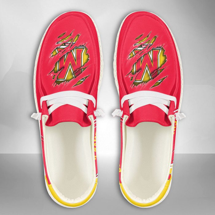 NCAA Maryland Terrapins Hey Dude Shoes Wally Lace Up Loafers Moccasin Slippers HDS2408