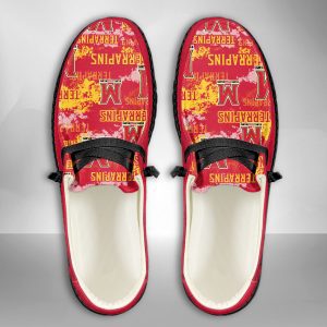 NCAA Maryland Terrapins Hey Dude Shoes Wally Lace Up Loafers Moccasin Slippers HDS2670