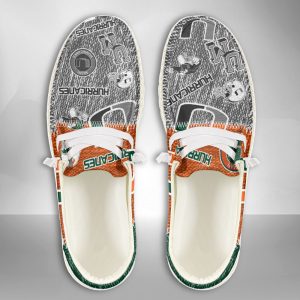 NCAA Miami Hurricanes Hey Dude Shoes Wally Lace Up Loafers Moccasin Slippers HDS2237