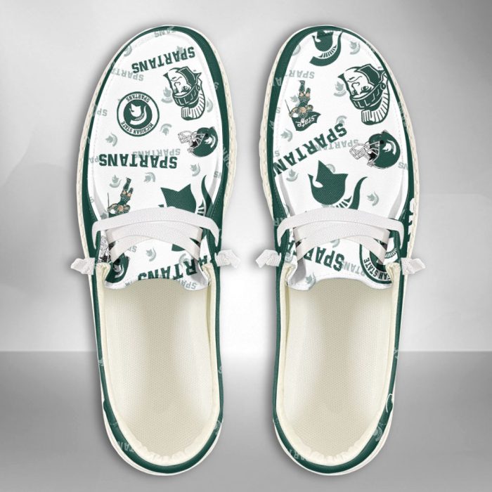 NCAA Michigan State Spartans Hey Dude Shoes Wally Lace Up Loafers Moccasin Slippers HDS1150