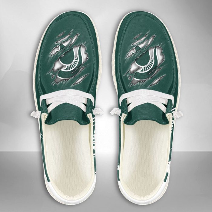 NCAA Michigan State Spartans Hey Dude Shoes Wally Lace Up Loafers Moccasin Slippers HDS1403