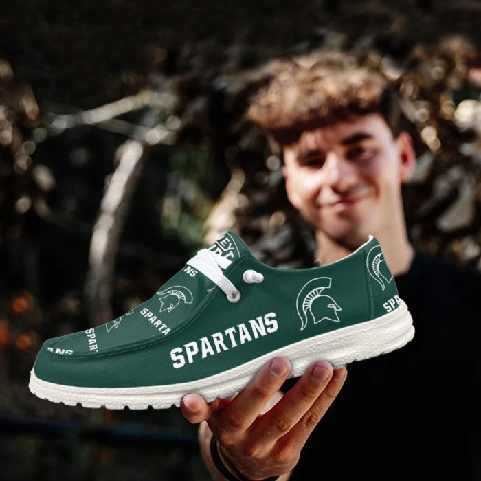 NCAA Michigan State Spartans Hey Dude Shoes Wally Lace Up Loafers Moccasin Slippers HDS1757