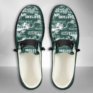 NCAA Michigan State Spartans Hey Dude Shoes Wally Lace Up Loafers Moccasin Slippers HDS2340