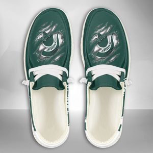 NCAA Michigan State Spartans Hey Dude Shoes Wally Lace Up Loafers Moccasin Slippers HDS2405