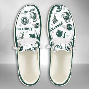 NCAA Michigan State Spartans Hey Dude Shoes Wally Lace Up Loafers Moccasin Slippers HDS2944