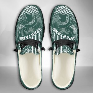 NCAA Michigan State Spartans Hey Dude Shoes Wally Lace Up Loafers Moccasin Slippers HDS3097