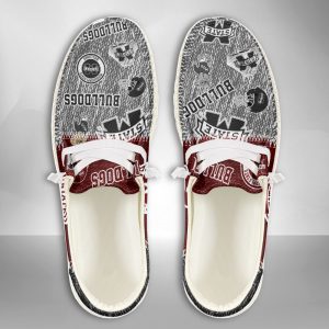 NCAA Mississippi State Bulldogs Hey Dude Shoes Wally Lace Up Loafers Moccasin Slippers HDS2215