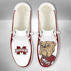 NCAA Mississippi State Bulldogs Hey Dude Shoes Wally Lace Up Loafers Moccasin Slippers HDS2510