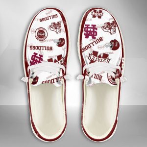 NCAA Mississippi State Bulldogs Hey Dude Shoes Wally Lace Up Loafers Moccasin Slippers HDS2941