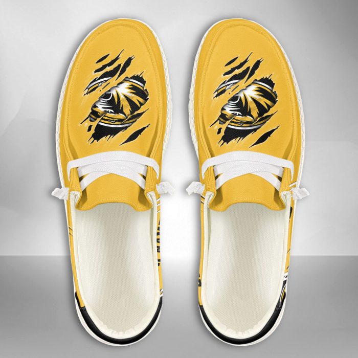 NCAA Missouri Tigers Hey Dude Shoes Wally Lace Up Loafers Moccasin Slippers HDS1394