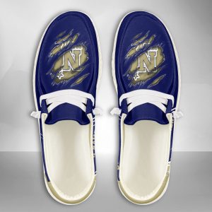 NCAA Navy Midshipmen Hey Dude Shoes Wally Lace Up Loafers Moccasin Slippers HDS1396
