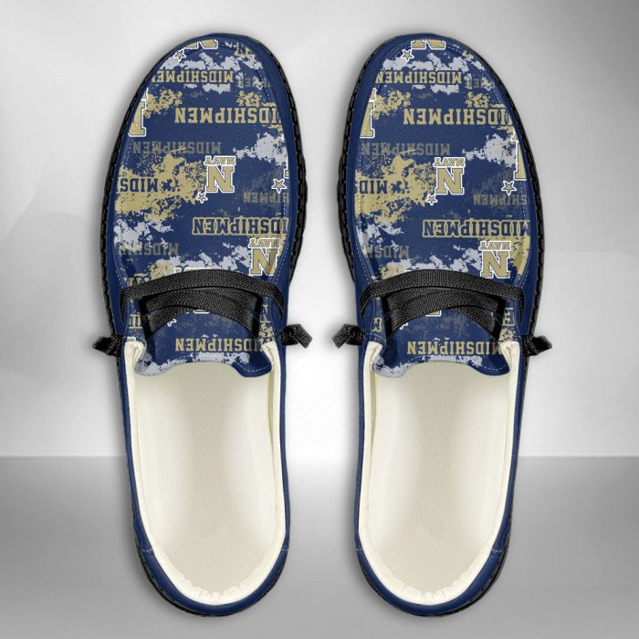 NCAA Navy Midshipmen Hey Dude Shoes Wally Lace Up Loafers Moccasin Slippers HDS1553
