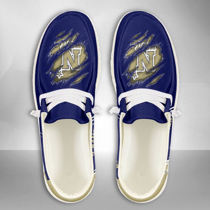 NCAA Navy Midshipmen Hey Dude Shoes Wally Lace Up Loafers Moccasin Slippers HDS2402