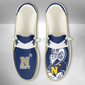 NCAA Navy Midshipmen Hey Dude Shoes Wally Lace Up Loafers Moccasin Slippers HDS2511