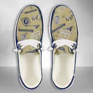NCAA Navy Midshipmen Hey Dude Shoes Wally Lace Up Loafers Moccasin Slippers HDS2942