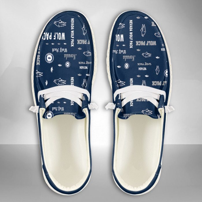 NCAA Nevada Wolf Pack Hey Dude Shoes Wally Lace Up Loafers Moccasin Slippers HDS2062