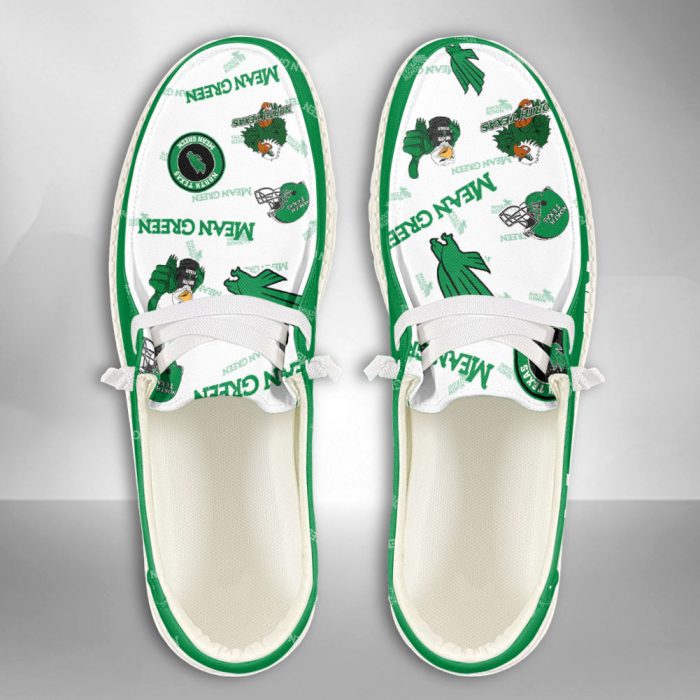 NCAA North Texas Mean Green Hey Dude Shoes Wally Lace Up Loafers Moccasin Slippers HDS1443