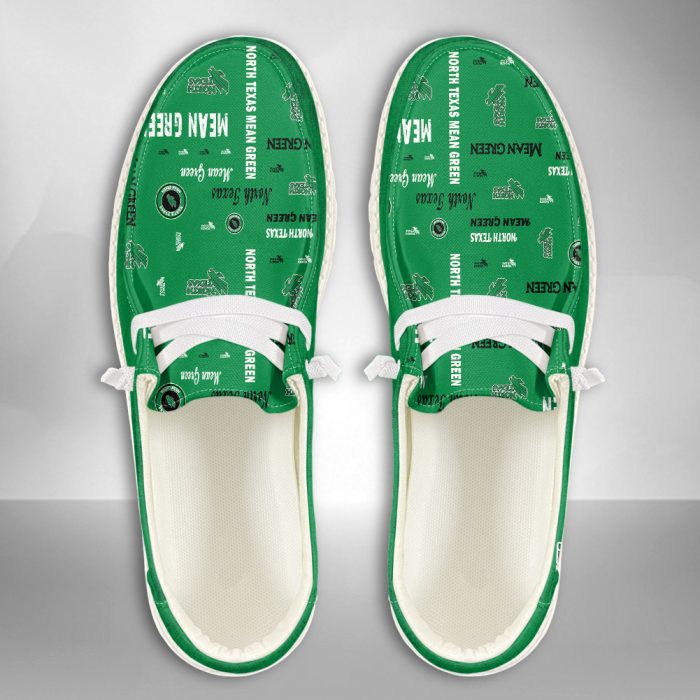 NCAA North Texas Mean Green Hey Dude Shoes Wally Lace Up Loafers Moccasin Slippers HDS2535