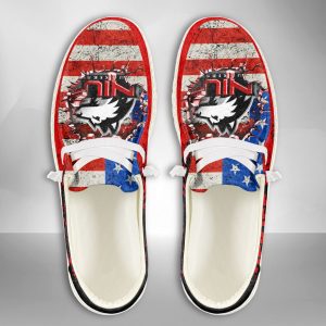 NCAA Northern Illinois Huskies Hey Dude Shoes Wally Lace Up Loafers Moccasin Slippers HDS2156