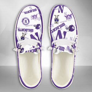 NCAA Northwestern Wildcats Hey Dude Shoes Wally Lace Up Loafers Moccasin Slippers HDS1719