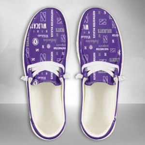 NCAA Northwestern Wildcats Hey Dude Shoes Wally Lace Up Loafers Moccasin Slippers HDS2057