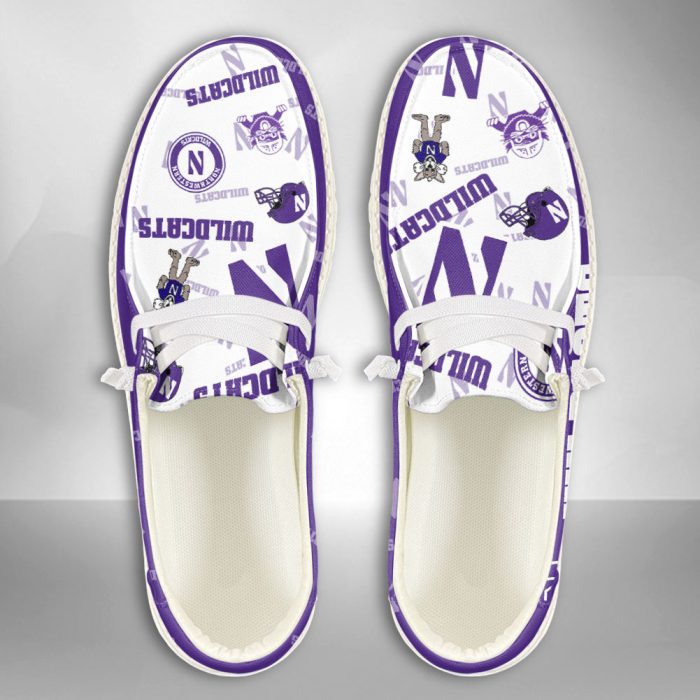NCAA Northwestern Wildcats Hey Dude Shoes Wally Lace Up Loafers Moccasin Slippers HDS3069
