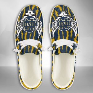 NCAA Notre Dame Fighting Irish Hey Dude Shoes Wally Lace Up Loafers Moccasin Slippers HDS1265
