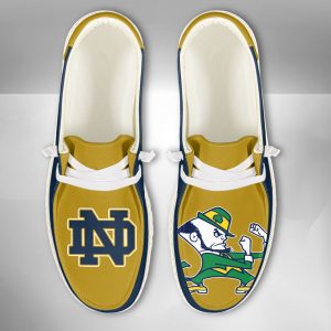 NCAA Notre Dame Fighting Irish Hey Dude Shoes Wally Lace Up Loafers Moccasin Slippers HDS2303