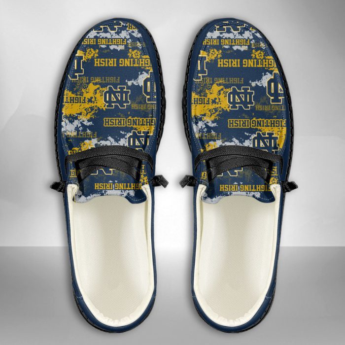 NCAA Notre Dame Fighting Irish Hey Dude Shoes Wally Lace Up Loafers Moccasin Slippers HDS2785