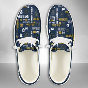 NCAA Notre Dame Fighting Irish Hey Dude Shoes Wally Lace Up Loafers Moccasin Slippers HDS2866