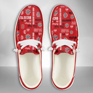 NCAA Ohio State Buckeyes Hey Dude Shoes Wally Lace Up Loafers Moccasin Slippers HDS1352