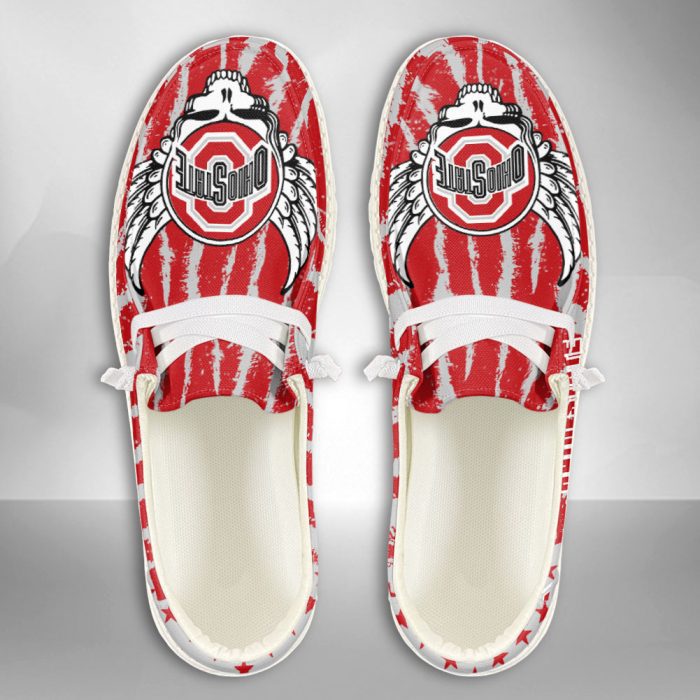 NCAA Ohio State Buckeyes Hey Dude Shoes Wally Lace Up Loafers Moccasin Slippers HDS1384