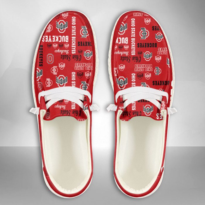 NCAA Ohio State Buckeyes Hey Dude Shoes Wally Lace Up Loafers Moccasin Slippers HDS1911