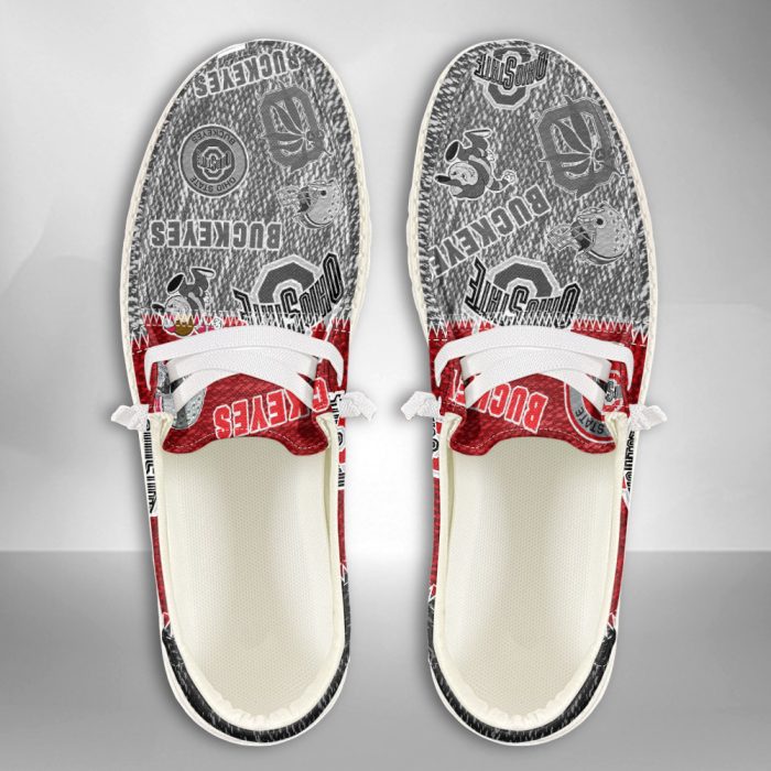 NCAA Ohio State Buckeyes Hey Dude Shoes Wally Lace Up Loafers Moccasin Slippers HDS2228