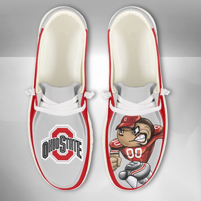 NCAA Ohio State Buckeyes Hey Dude Shoes Wally Lace Up Loafers Moccasin Slippers HDS2300