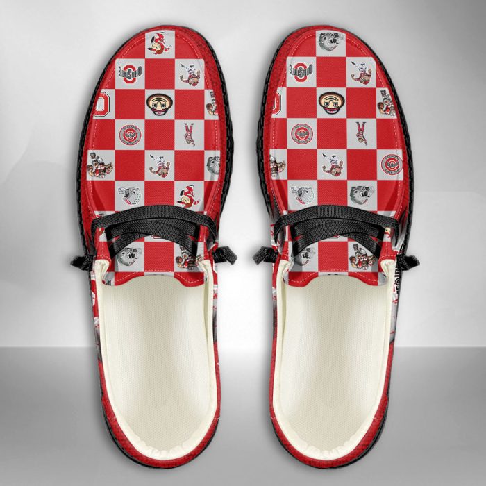 NCAA Ohio State Buckeyes Hey Dude Shoes Wally Lace Up Loafers Moccasin Slippers HDS2465
