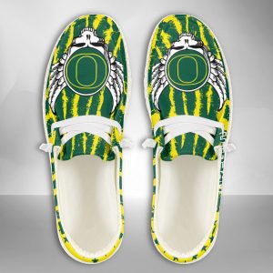 NCAA Oregon Ducks Hey Dude Shoes Wally Lace Up Loafers Moccasin Slippers HDS1262