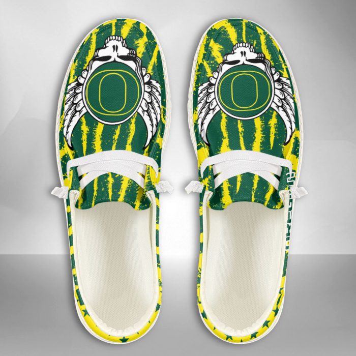 NCAA Oregon Ducks Hey Dude Shoes Wally Lace Up Loafers Moccasin Slippers HDS1775